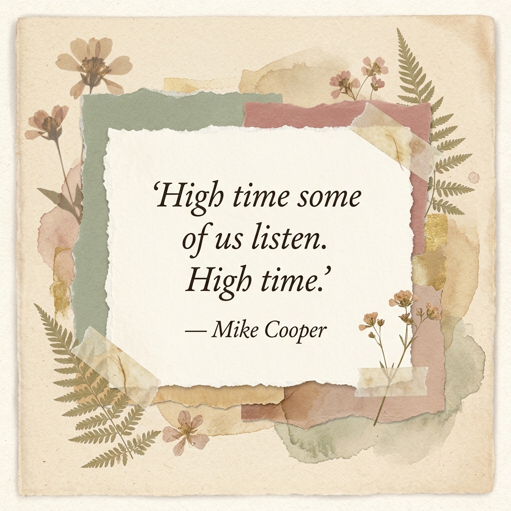 High time some of us listen. High time.