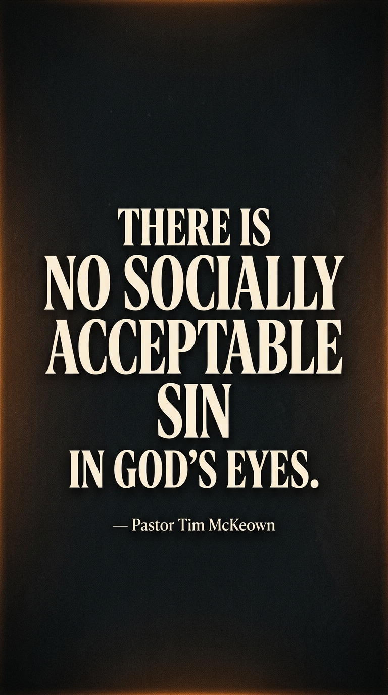 There is no socially acceptable sin in God's eyes.