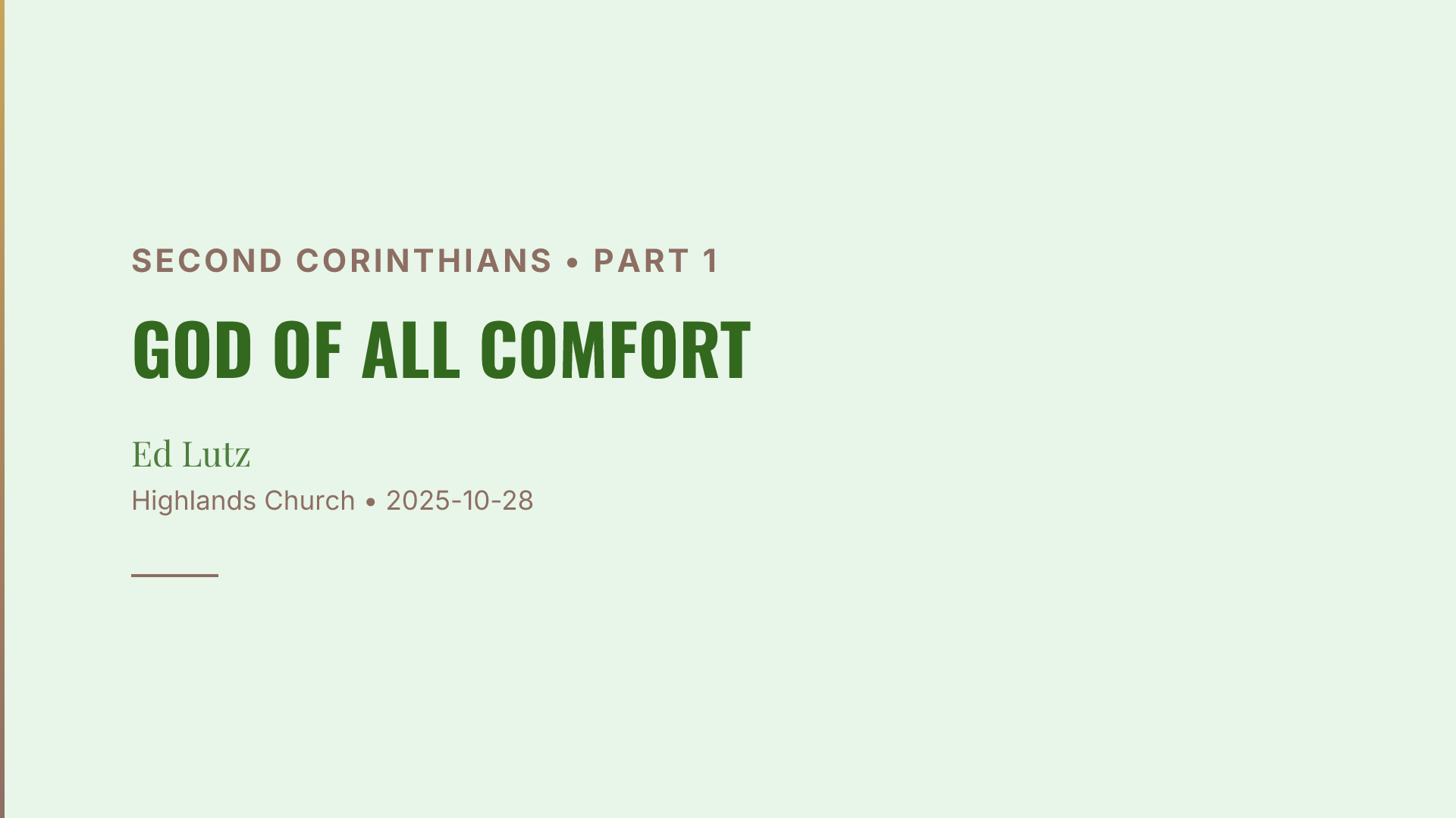 God of All Comfort