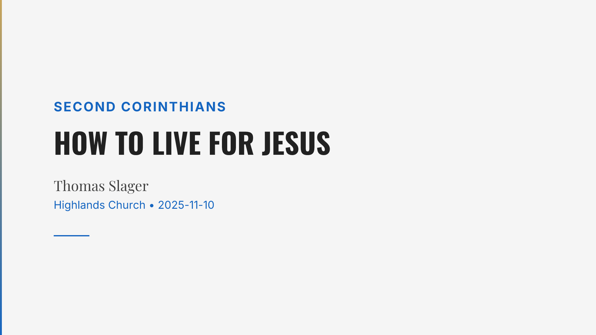 How to Live for Jesus