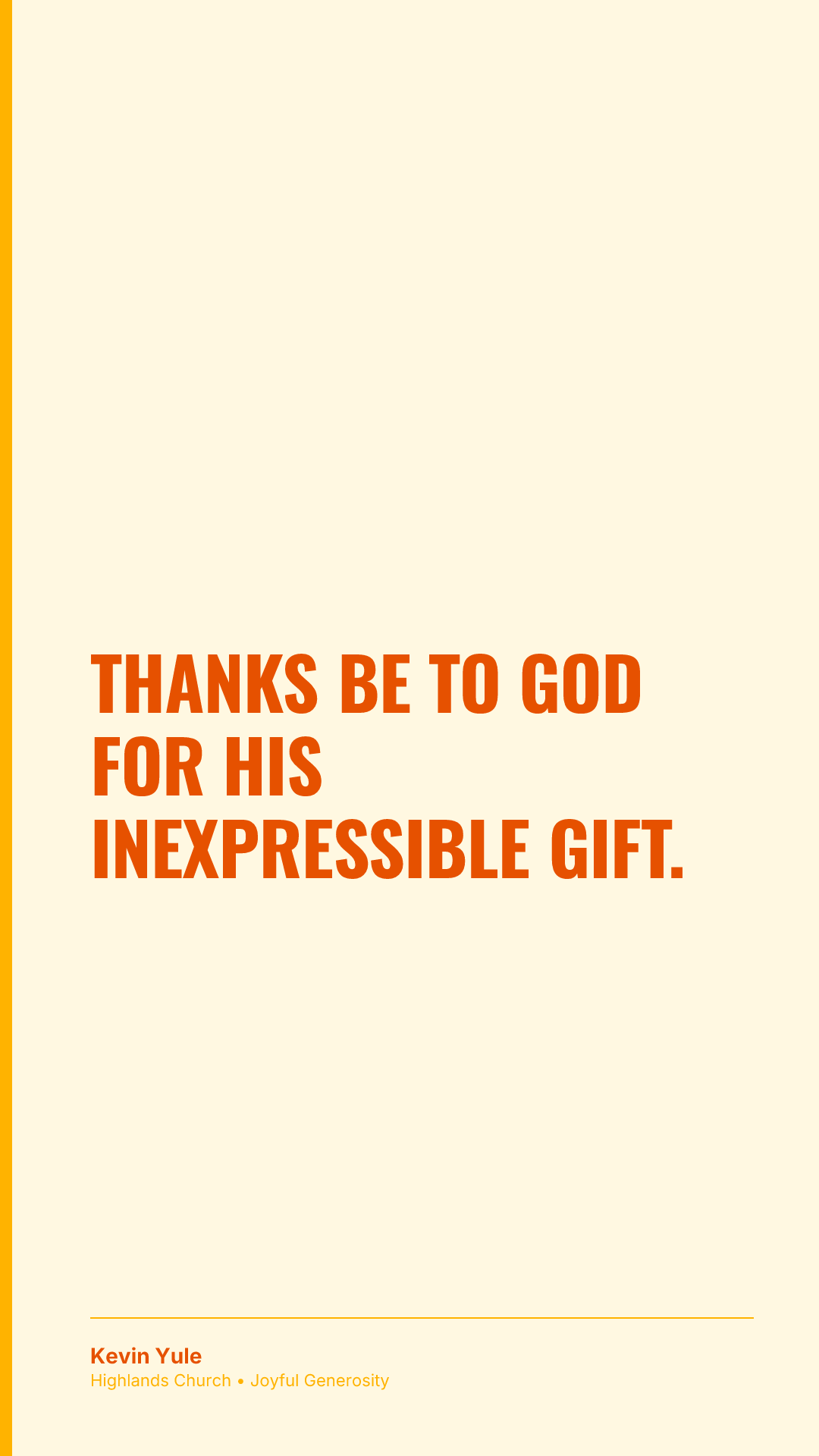 Thanks be to God for his inexpressible gift.