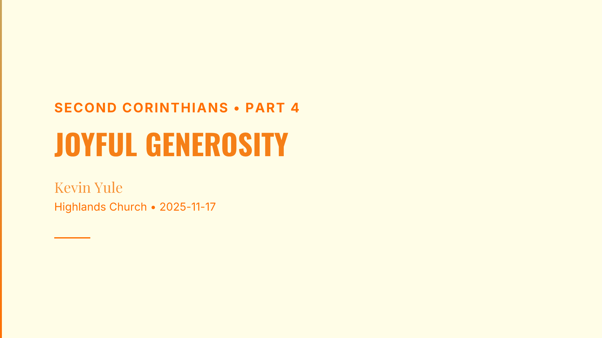 Joyful Generosity