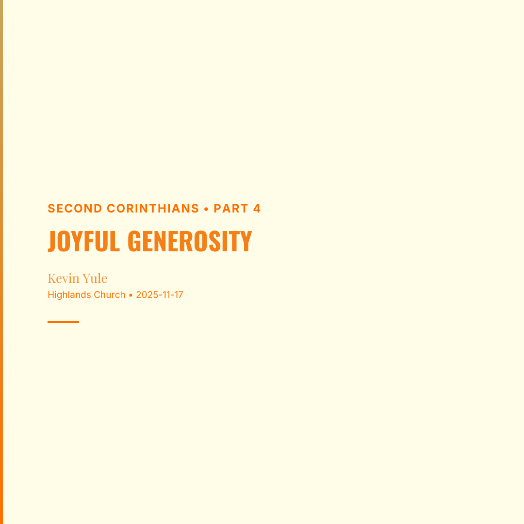 Joyful Generosity