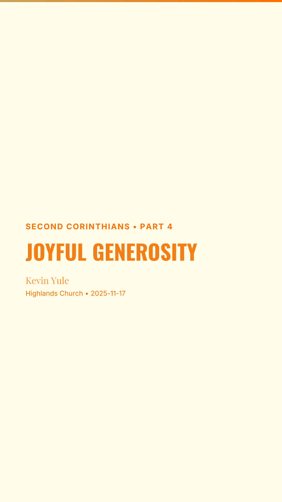 Joyful Generosity