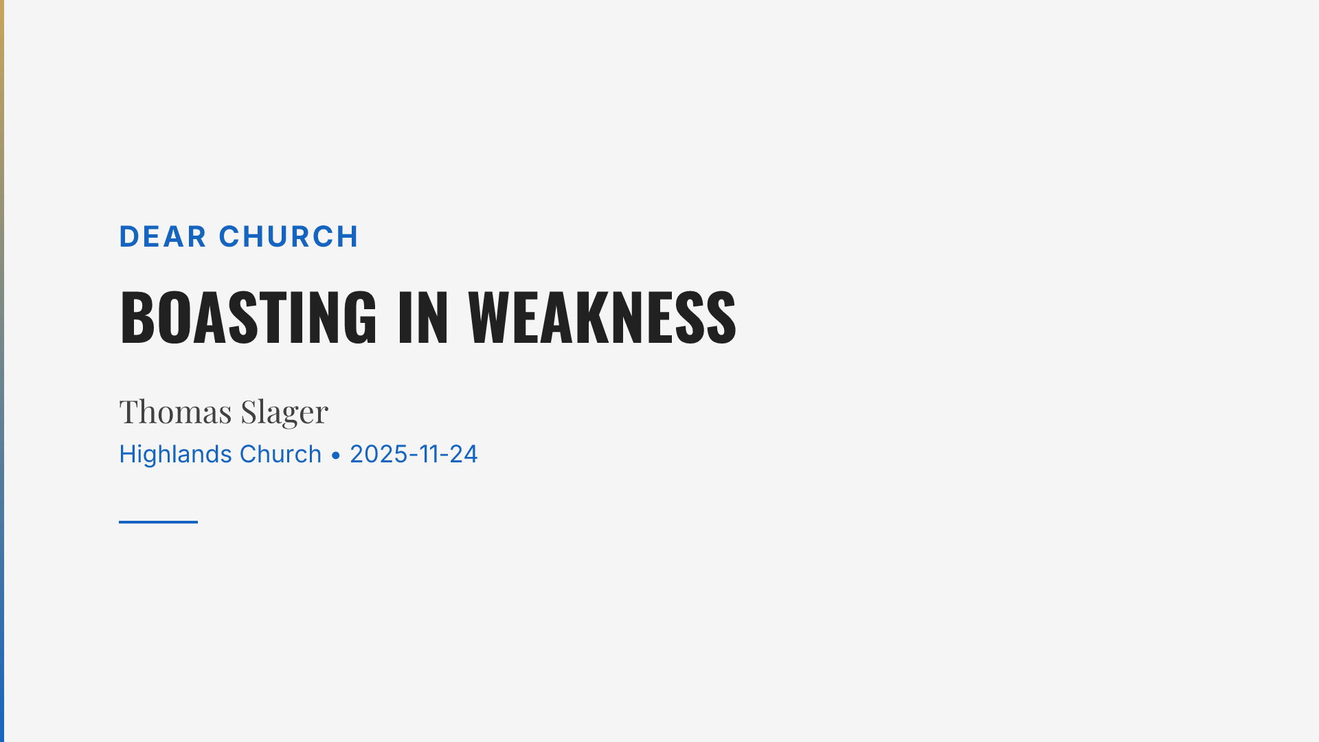 Boasting in Weakness