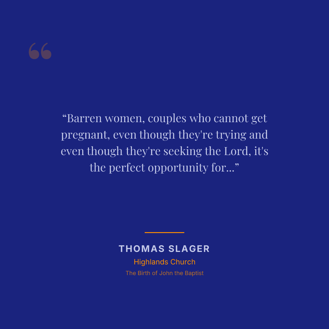 Barren women, couples who cannot get pregnant, even though they're trying and even though they're seeking the Lord, it's the perfect opportunity for God's strength to show up in our own human weakness.