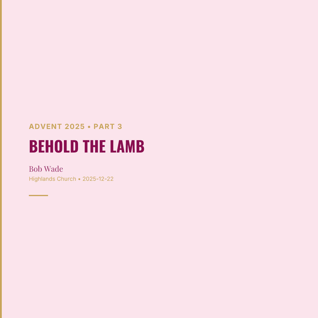 Behold the Lamb