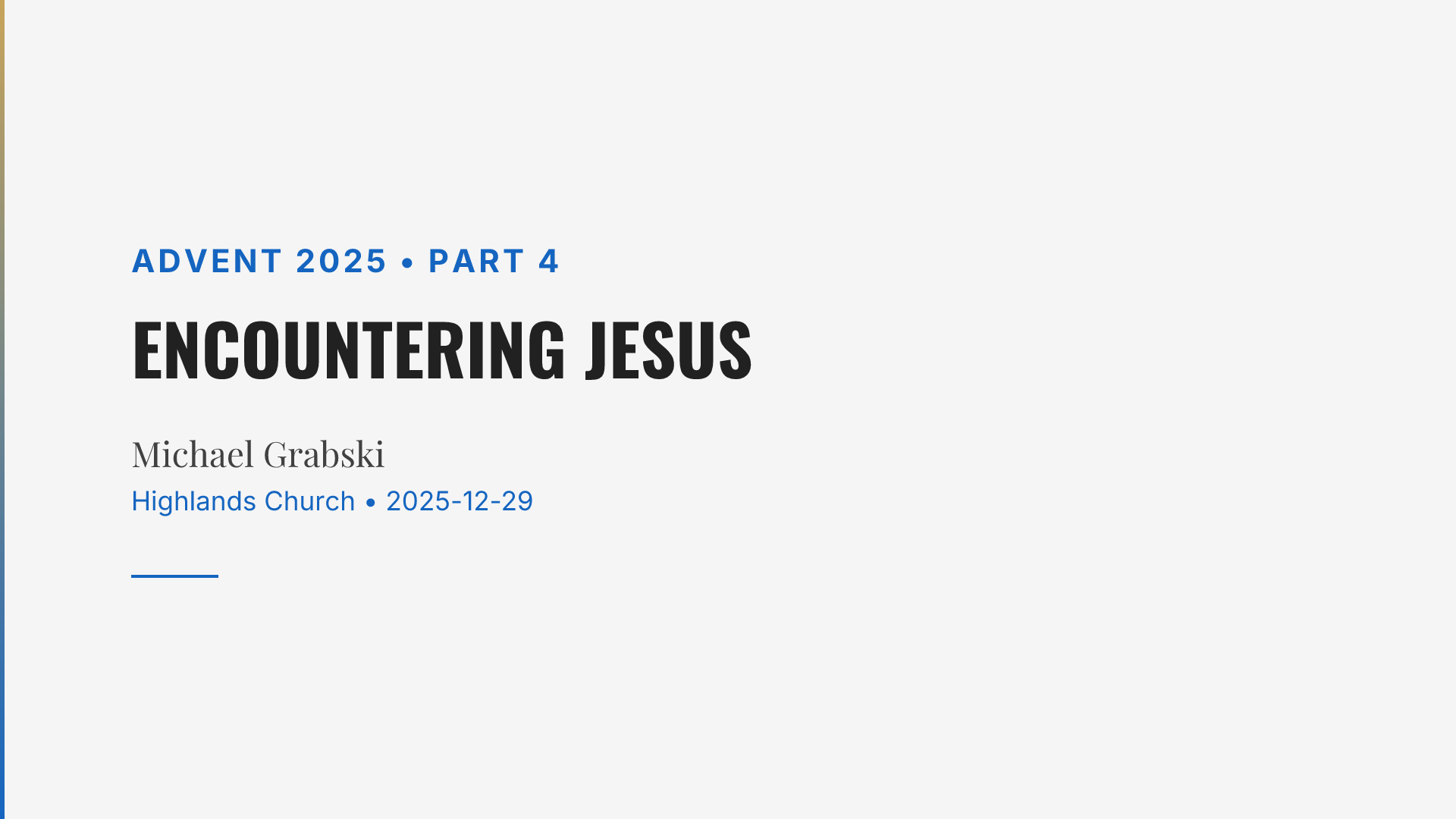 Encountering Jesus