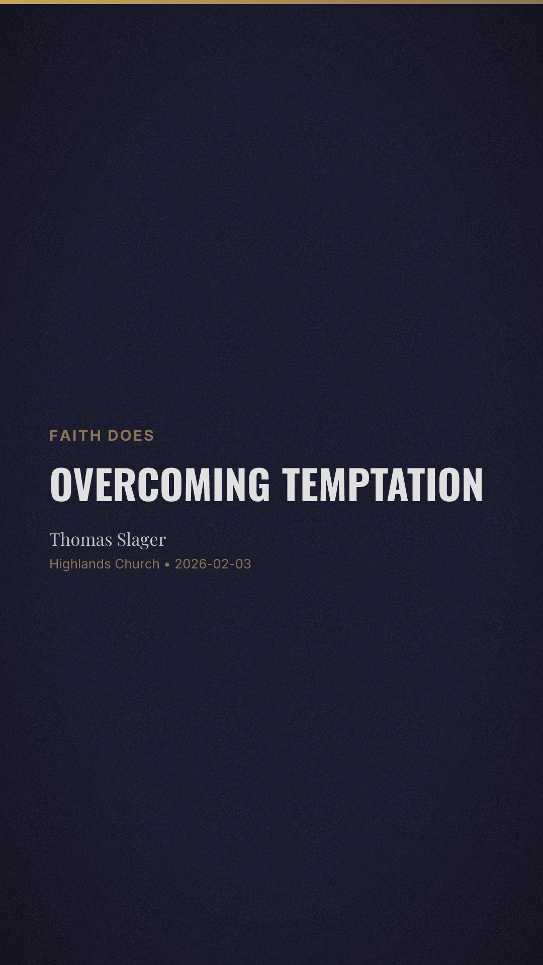 Overcoming Temptation